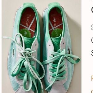 Lacoste Mint and White Casual Sneakers